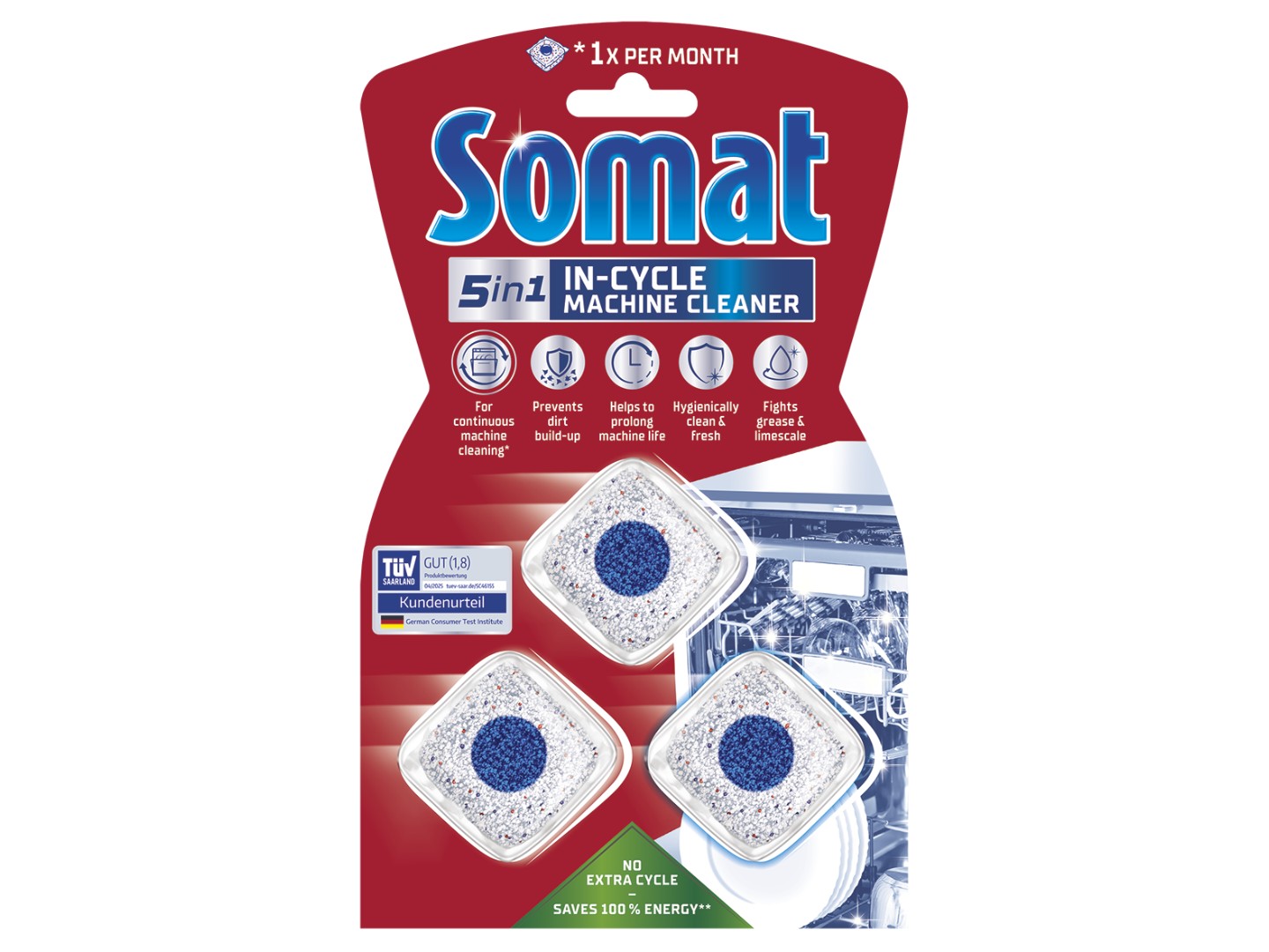 Засіб для чищення посудомийних машин Somat 3 таблетки, 60 гр — фото 1