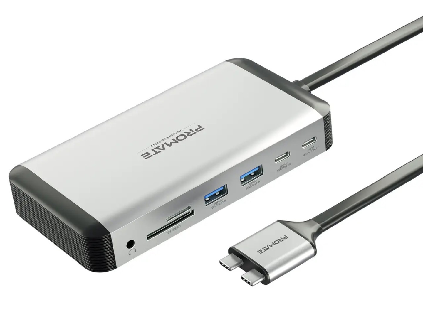 Хаб USB Promate 13-в-1 для MacBook Versahub-mst Grey