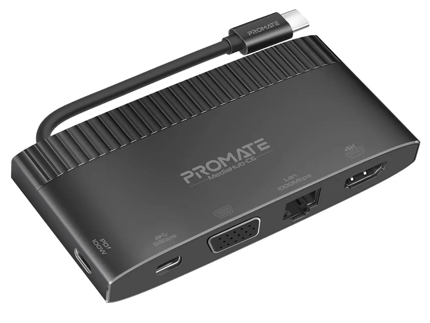 Хаб USB Promate Mediahub-c6 Black