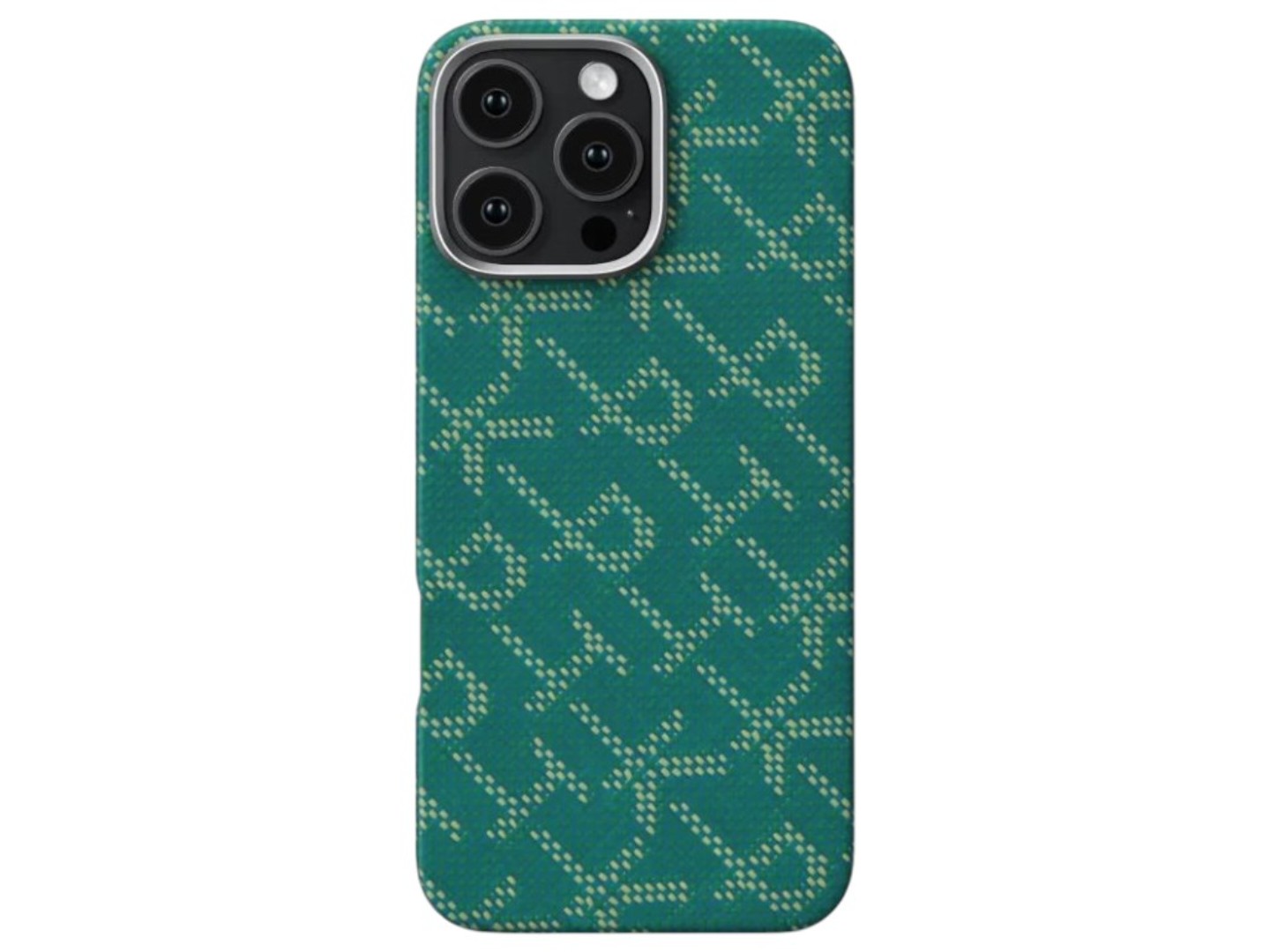 Чохол для смартфону Pitaka Tactile Woven Monogram Green/Gold for iPhone 16 Pro (KI1601PTK)