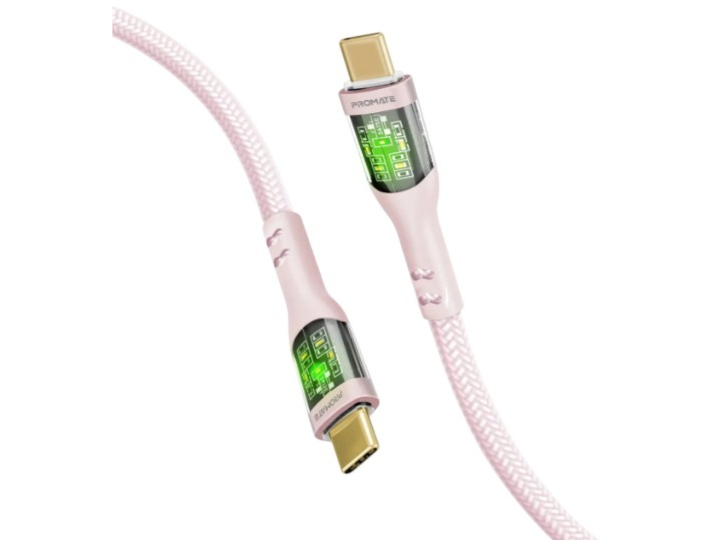 Кабель Promate USB Type-C - USB Type-C (transline-cc.pink) — фото 1