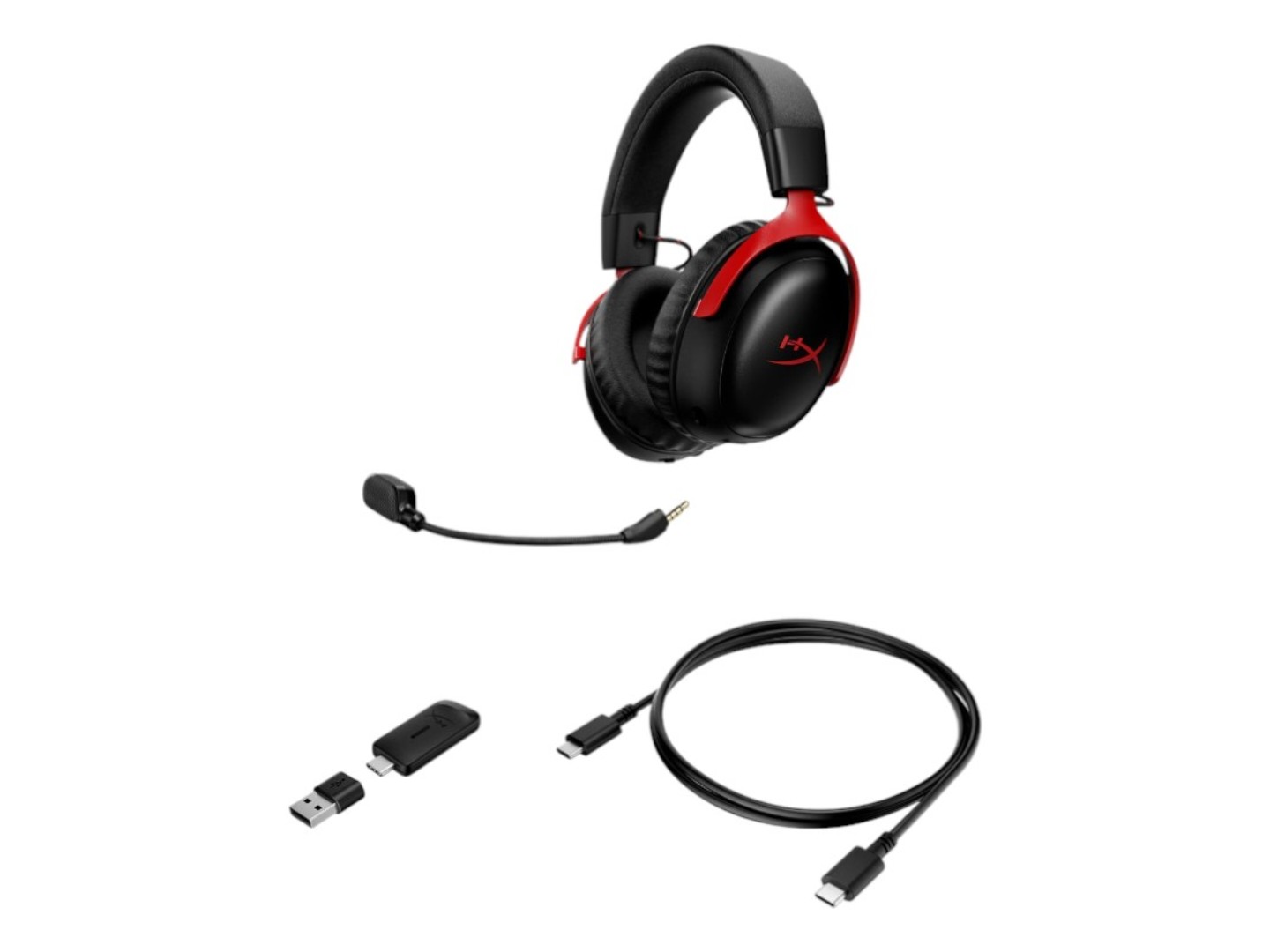 Гарнітура бездротова ігрова HyperX Cloud III S, WL/USB-A/USB-C Black-Red (A59Z0AA) — фото 3