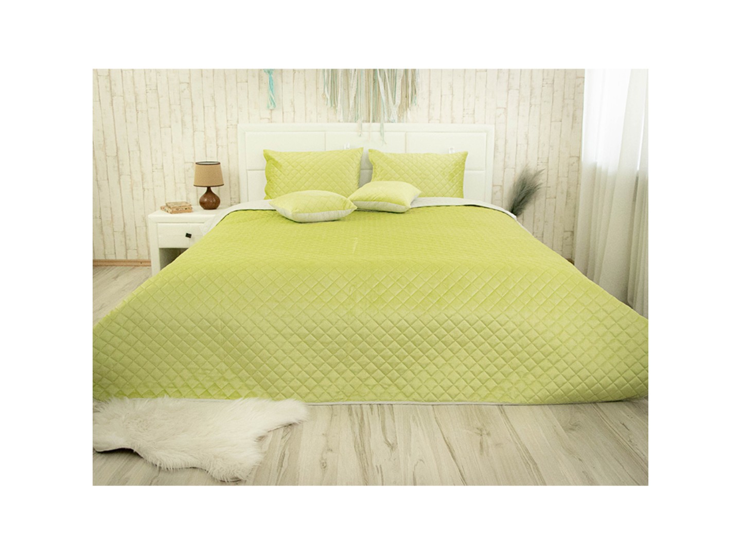 Подушка декоративна Руно 40х40 VeLour Olive Green (311.55_Olive Green ромб) — фото 5
