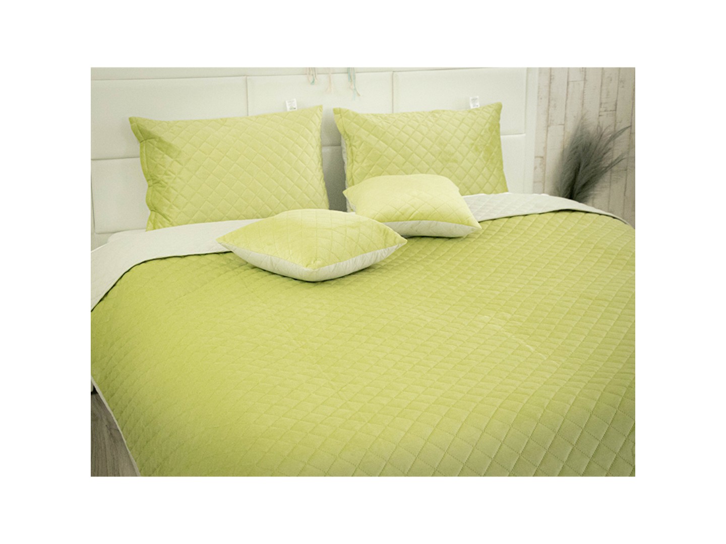 Подушка декоративна Руно 40х40 VeLour Olive Green (311.55_Olive Green ромб) — фото 7