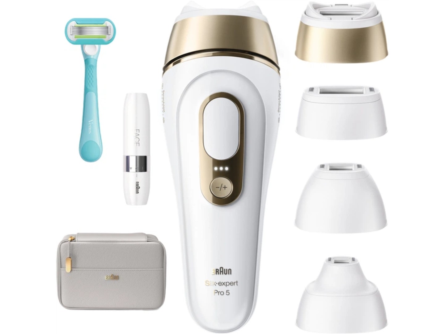 Фотоепілятор Braun Silk Expert Pro 5 PL5412 + Тример для обличчя + Бритва Gillette Venus Extra Smooth + Косметичка (8700216938006) — фото 1