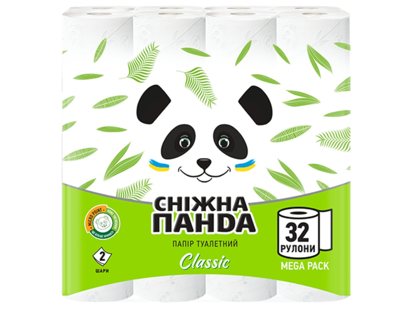 Туалетний папір Сніжна панда Classic, 2 шари 32 рулони (4820183971593)
