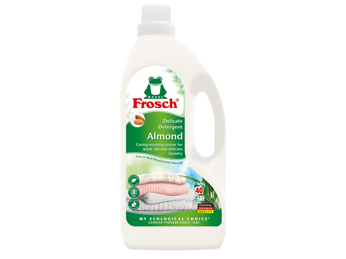 Гель для прання Frosch Бальзам д/вовни Минда льное молочко 1,5 л — фото 1