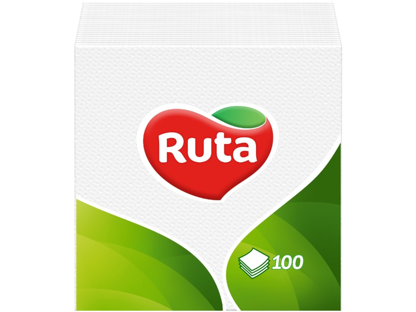 Серветки паперові Ruta 1 слой 24х24 см 100 шт. Белые (4820023740495)