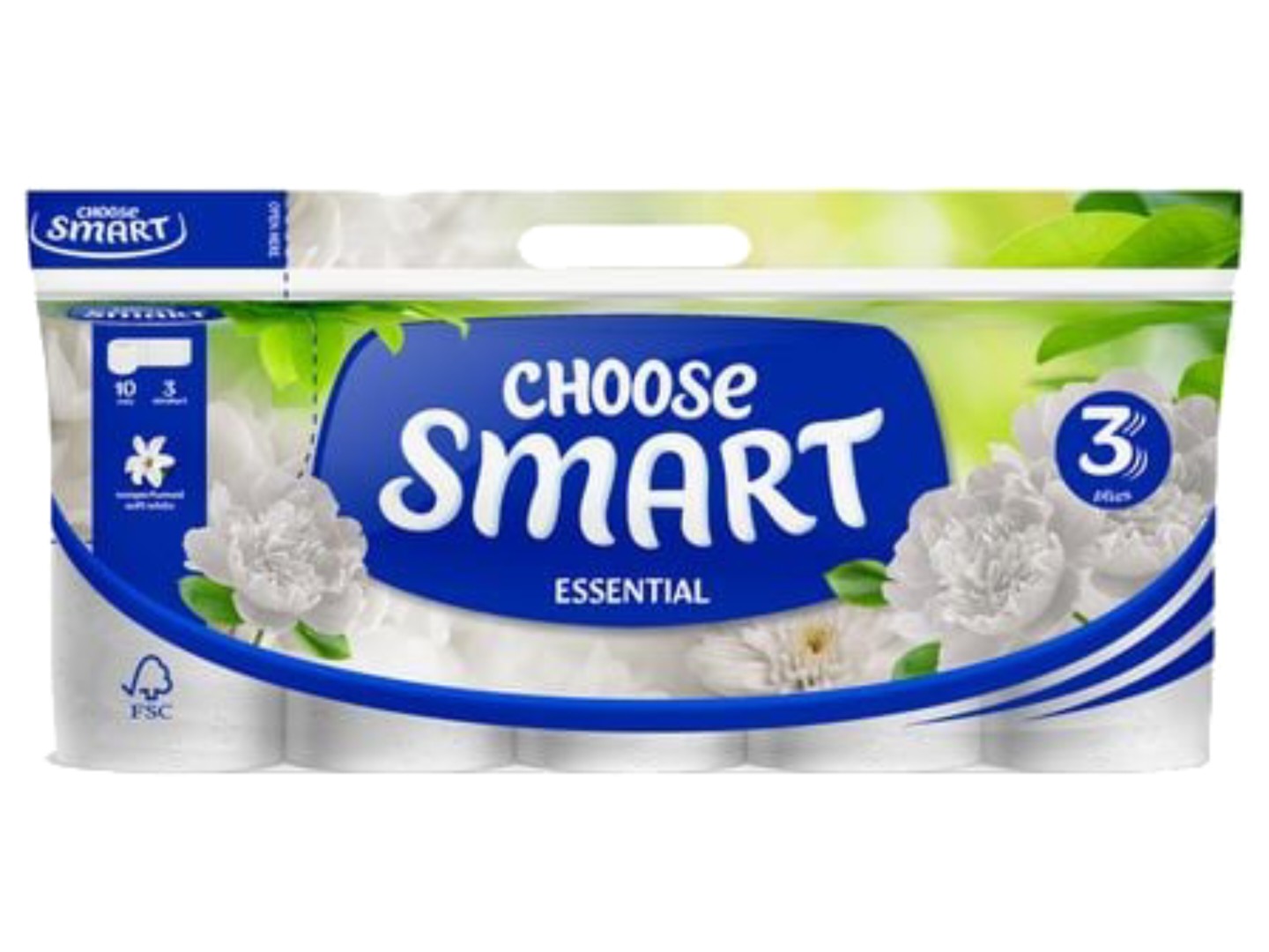 Туалетний папір Smart ESENTIAL 3 шари, 10 рул.по 14,4 м