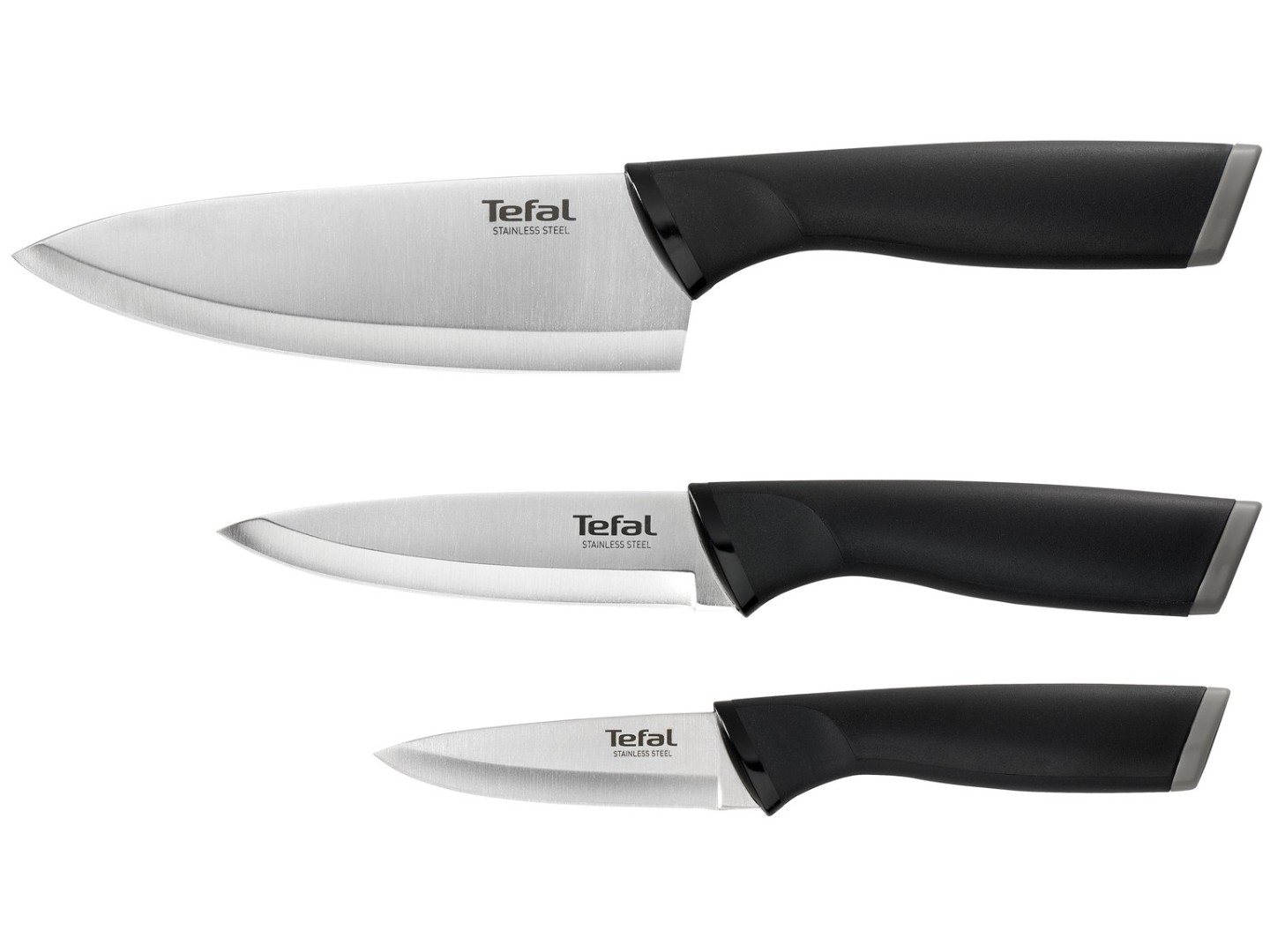 Набір ножів Tefal K221S375 Comfort 3пр: для овочів 9 см + 12 см, шеф-кухаря 15 см — фото 1