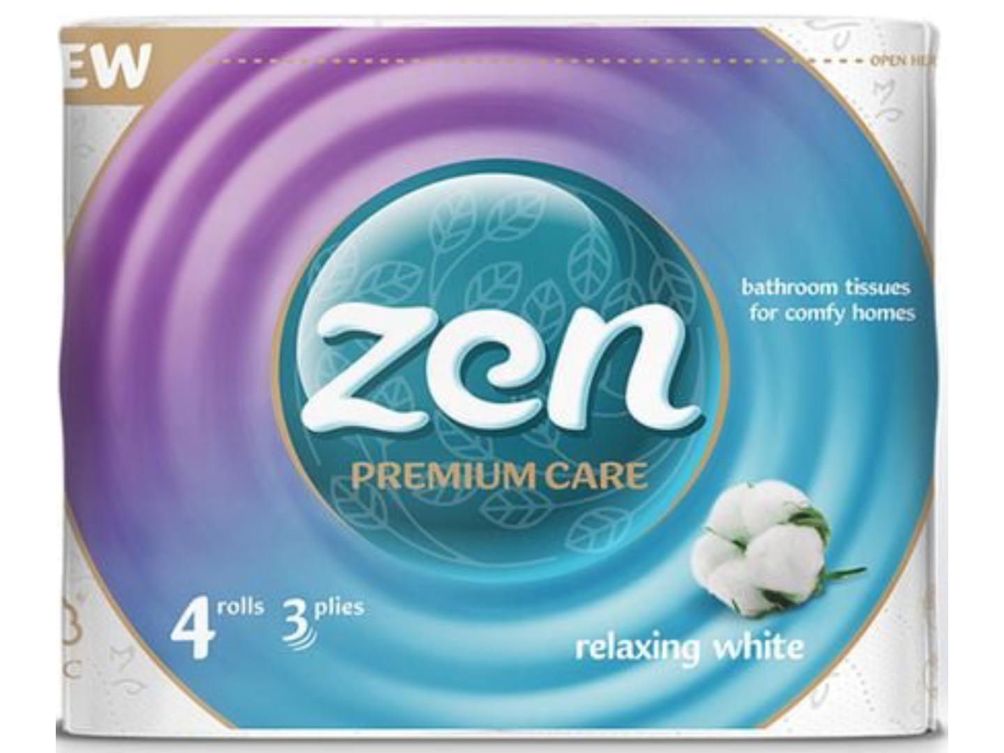 Туалетний папір ZEN Premium 3 шари, 4 довгих рул.по 18,9м