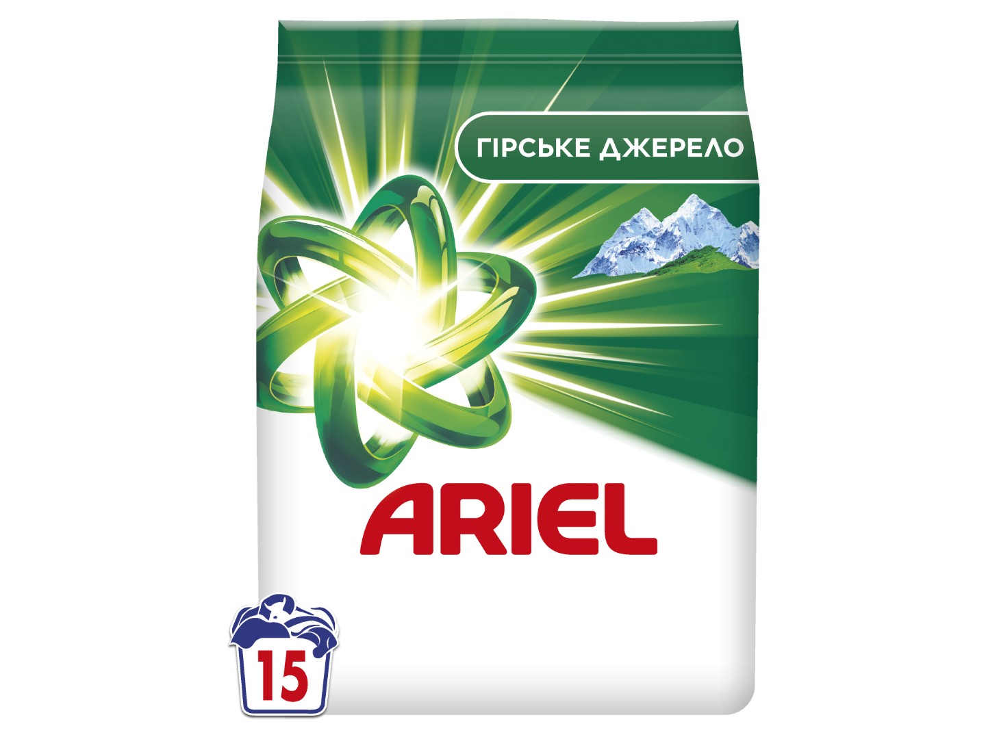 Пральний порошок Ariel Аква-Пудра Гірське Джерело 15 циклів, 2.1кг — фото 1