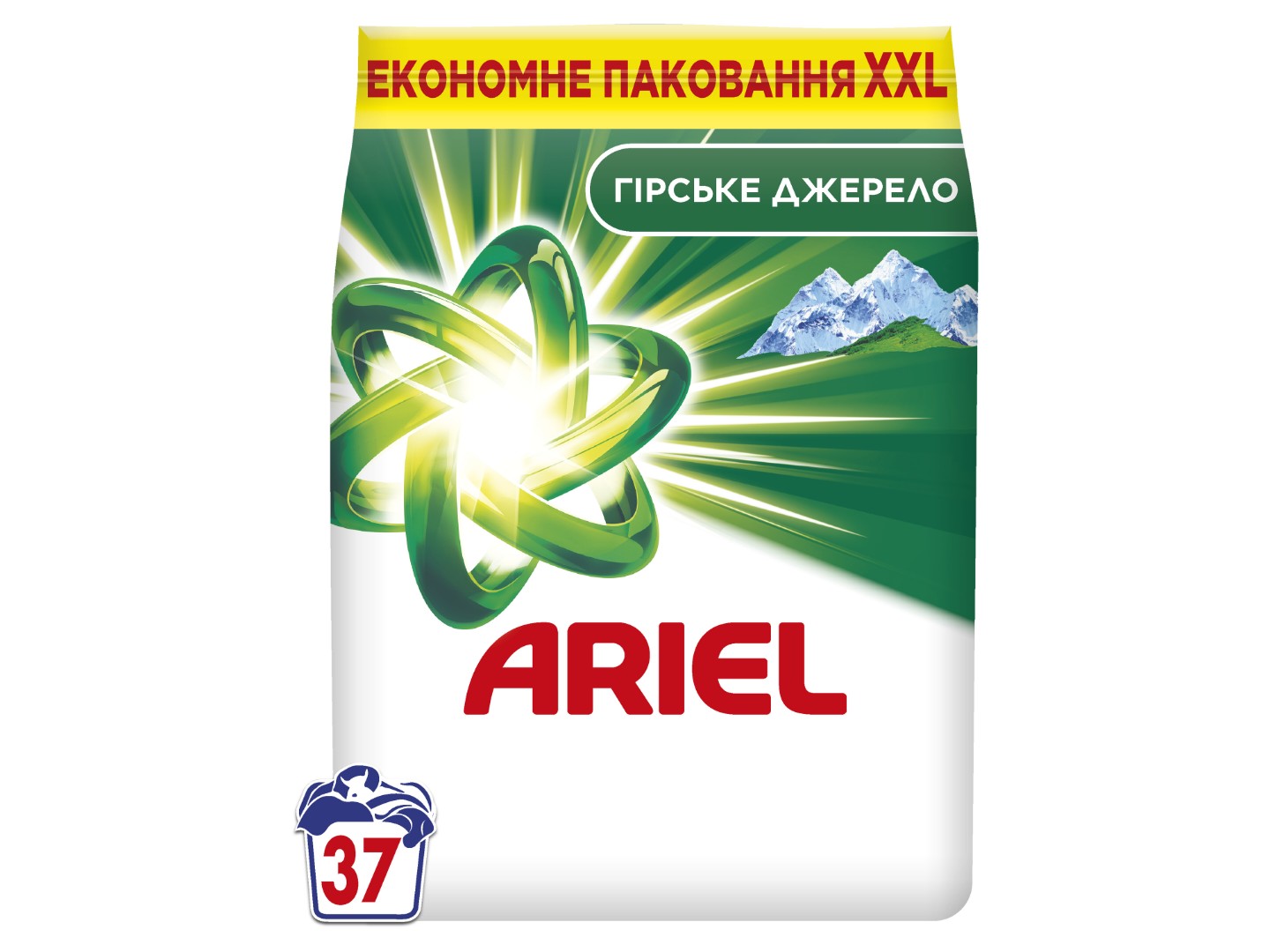Пральний порошок Ariel Аква-Пудра Гірське Джерело 37 циклів, 5кг — фото 1