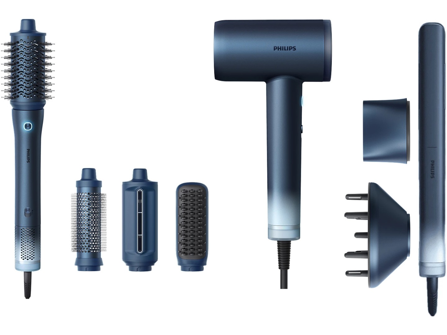 Комплект техніки Philips Фен BHD956/10 Aqua SenseIQ серии 9000 + Вирівнювач волосся BHS956/00 Aqua SenseIQ серии 9000 + Стайлер BHA956/00 Aqua SenseIQ серии 9000