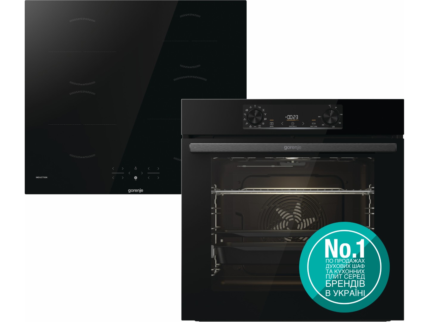 Дух.шафа + індукційна поверхня Gorenje BOS6737E06BG + GI6401BSC