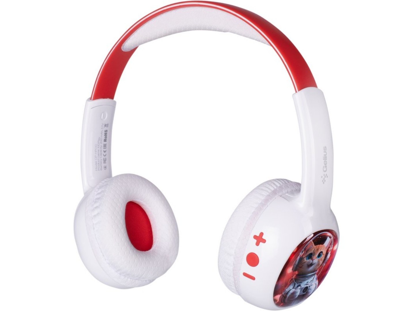 Навушники накладні бездротові Gelius KIDPlay GP HP-010 White/Red (101292) — фото 4