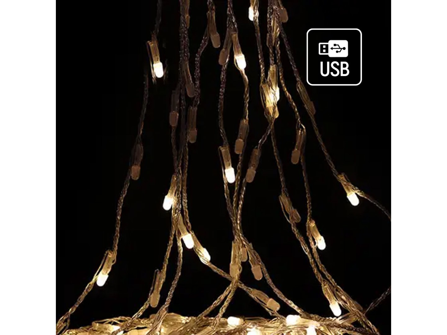 Гірлянда каскад Colorway LED 98 7x1.5м теплий колір USB (CW-G-98L71CU) — фото 3