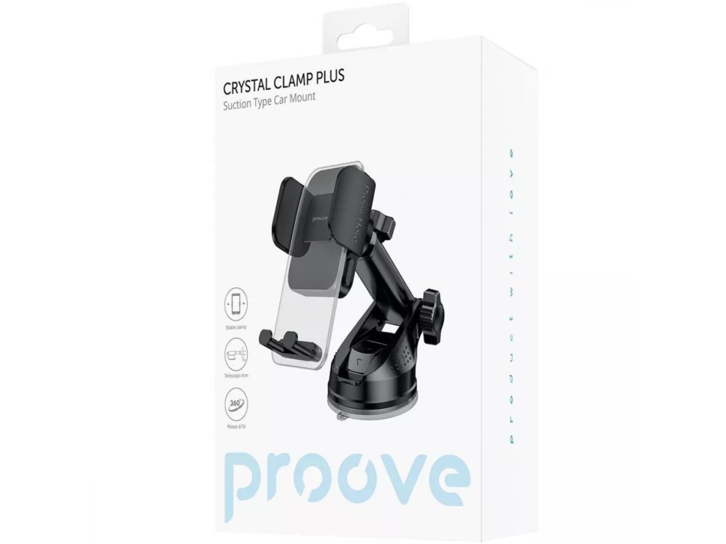 Автотримач Proove Crystal Clamp Plus Suction Type Car Mount black (CHCSP0000001) — фото 2
