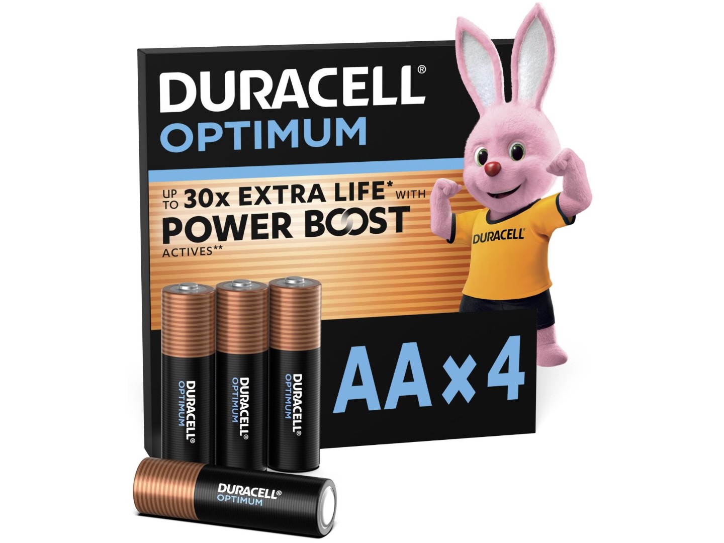 Батарейка тип AA Duracell LR06 KPD 04*10 OPTIMUM УП. 1X4 ШТ