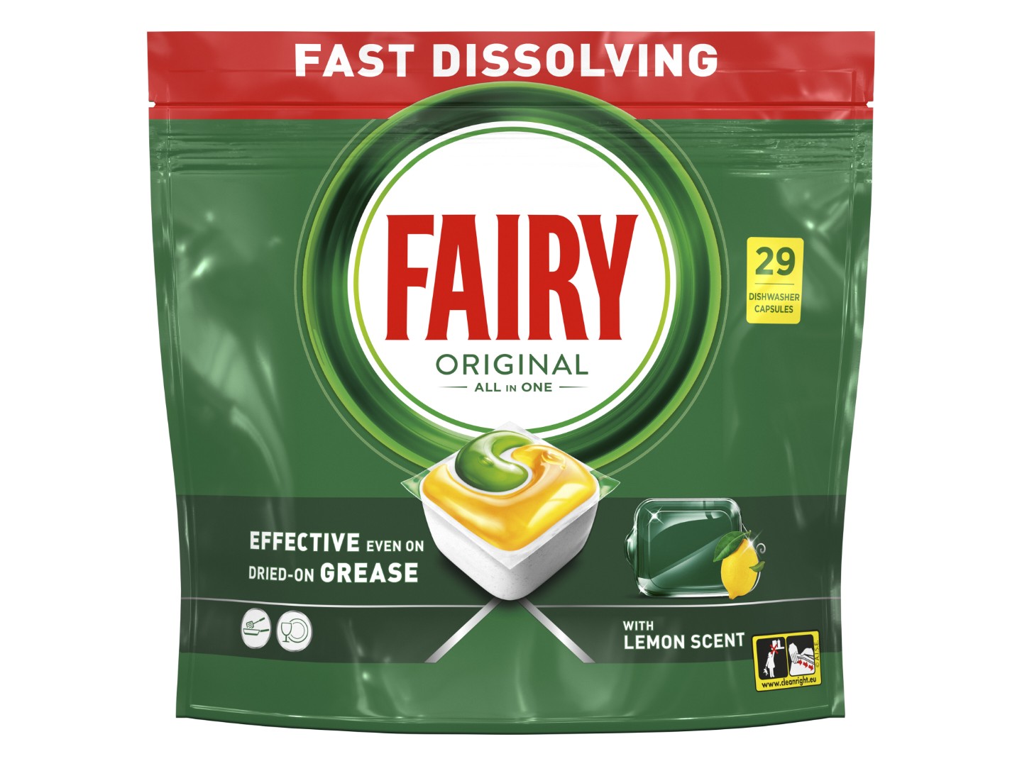 Таблетка для посудомийної машини Fairy Original All In One Лимон 29 шт — фото 1