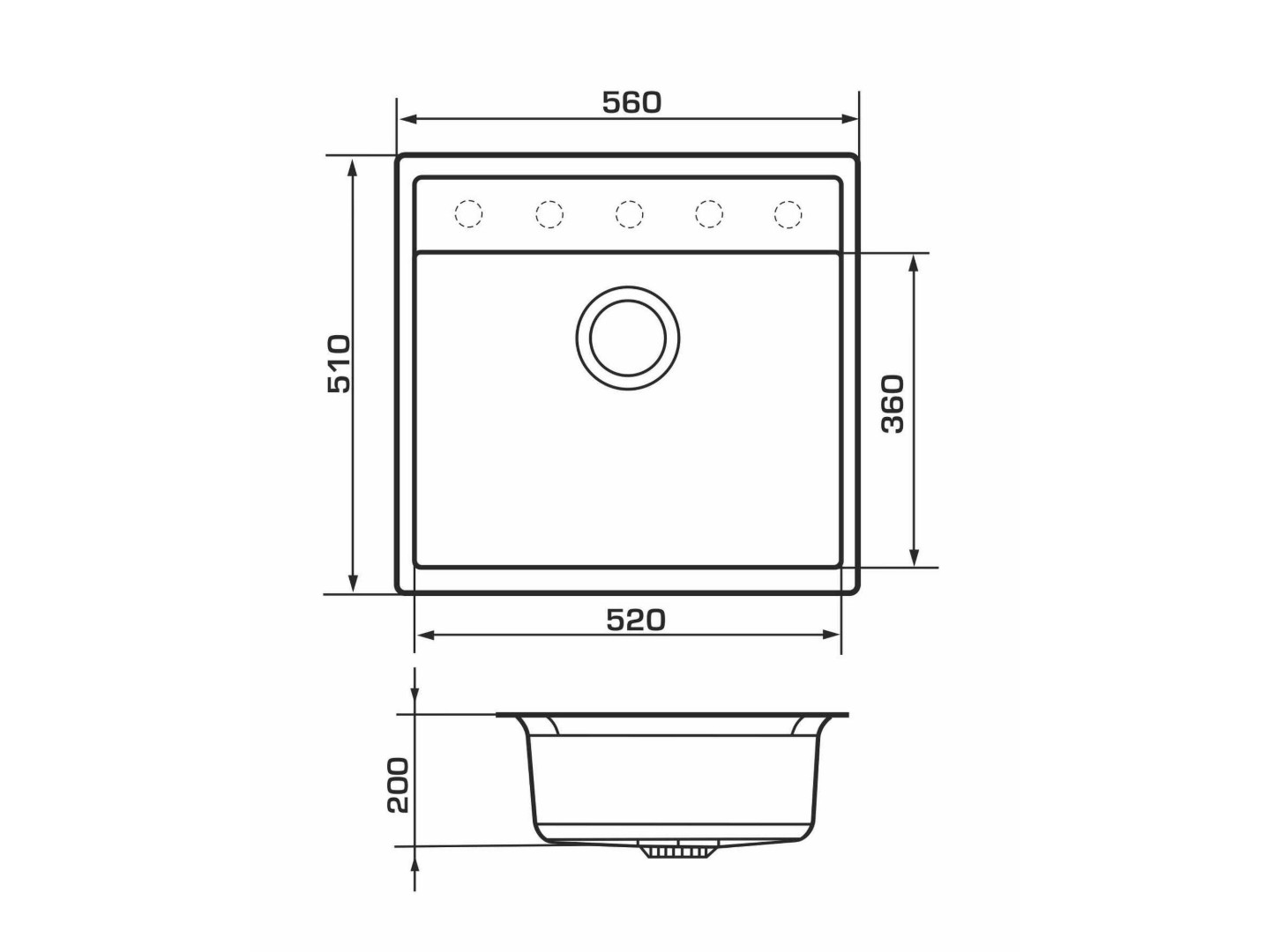 Мийка кухонна+змішувач GRANADO Optimal Lerida black shine (+ Badalona LUX inox + дозатор Redondo inox + кошик + дошка) — фото 10