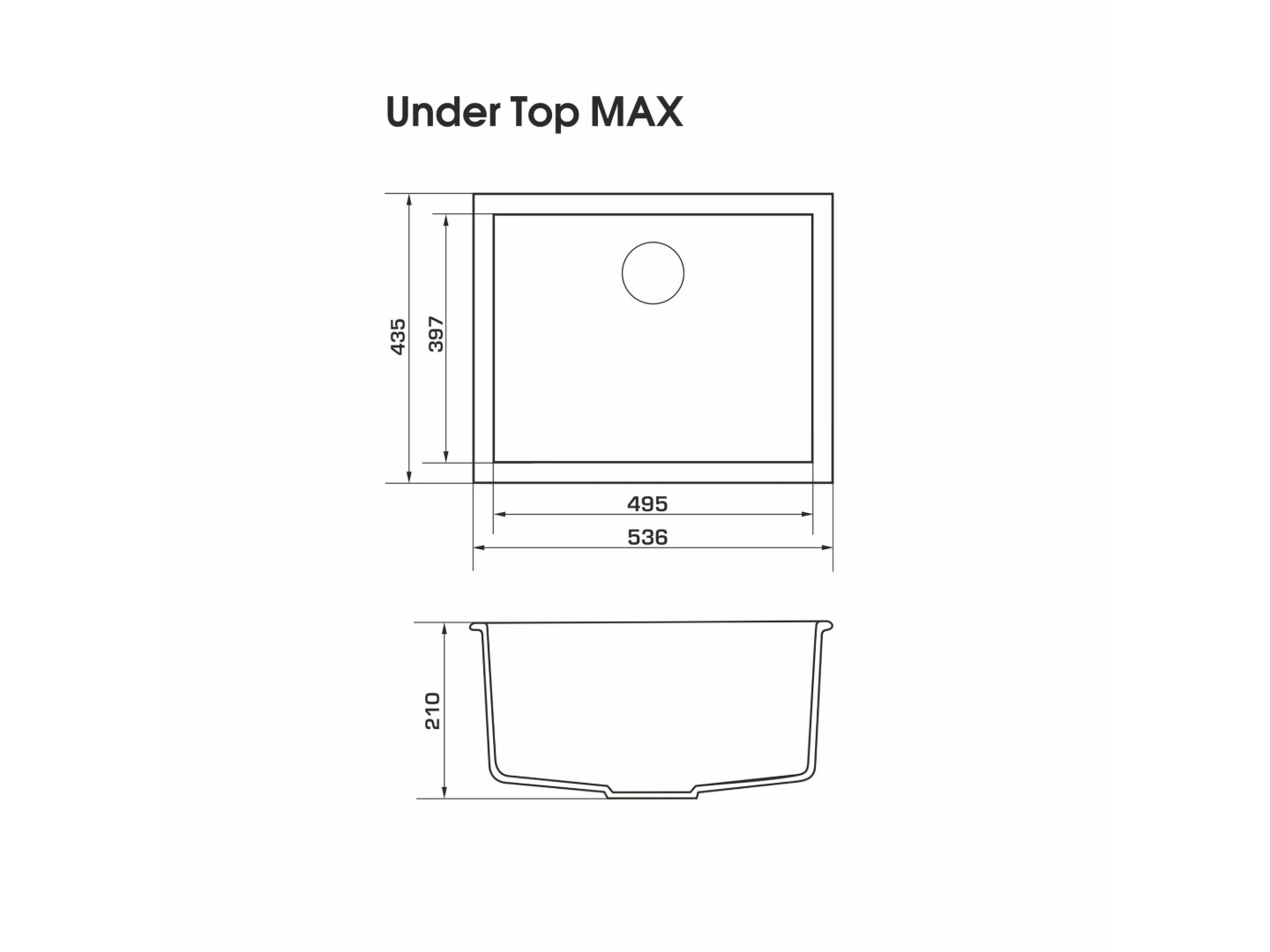 Мийка кухонна GRANADO Under Top Max Black Shine — фото 6