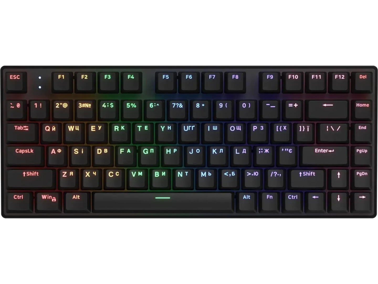 Клавіатура бездротова ігрова Hator Icefall Mecha 75 Wireless Rainbow Black (HTK275UA)