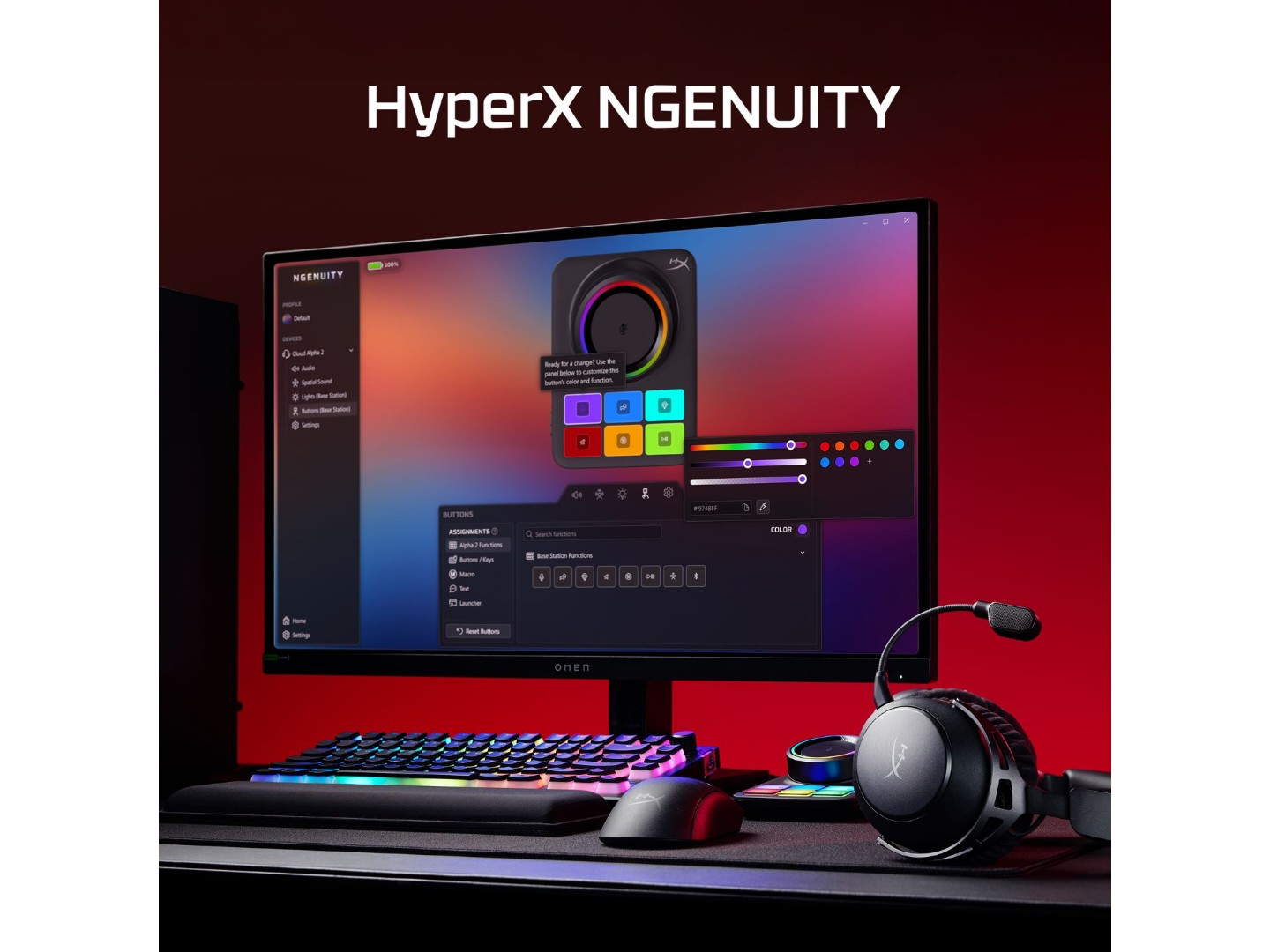 Гарнітура бездротова ігрова HyperX Cloud Alpha 2 Wireless Black (AJ5C7AA) — фото 6
