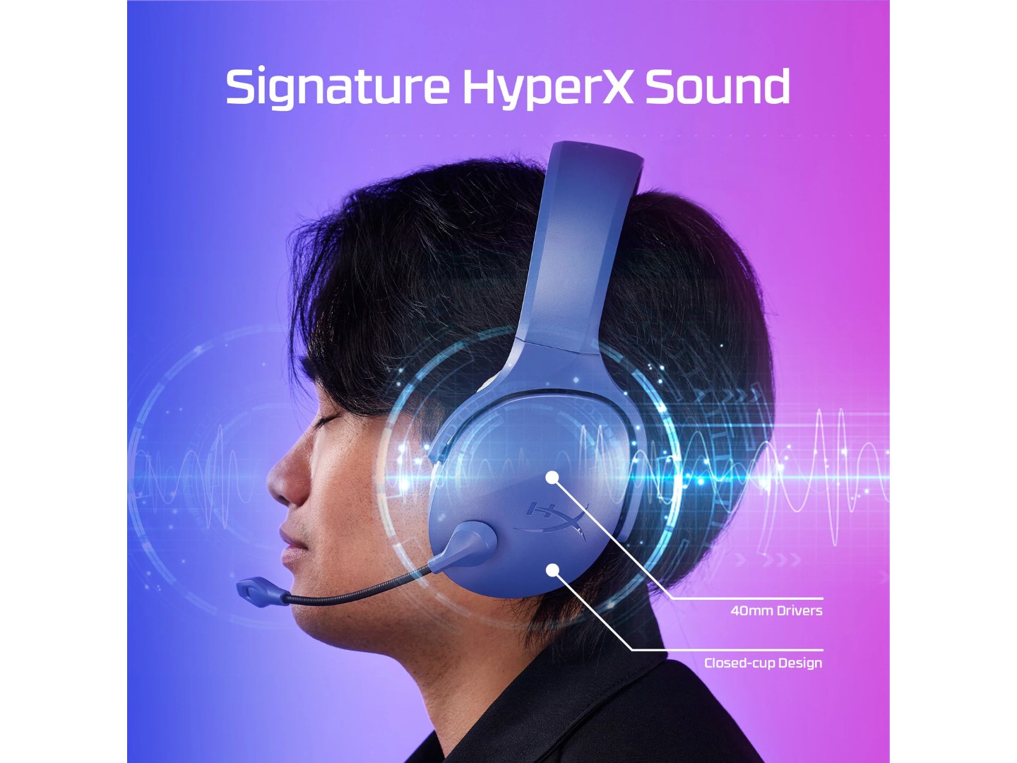 Гарнітура бездротова ігрова HyperX Cloud Jet Black (AJ0T1AA) — фото 3