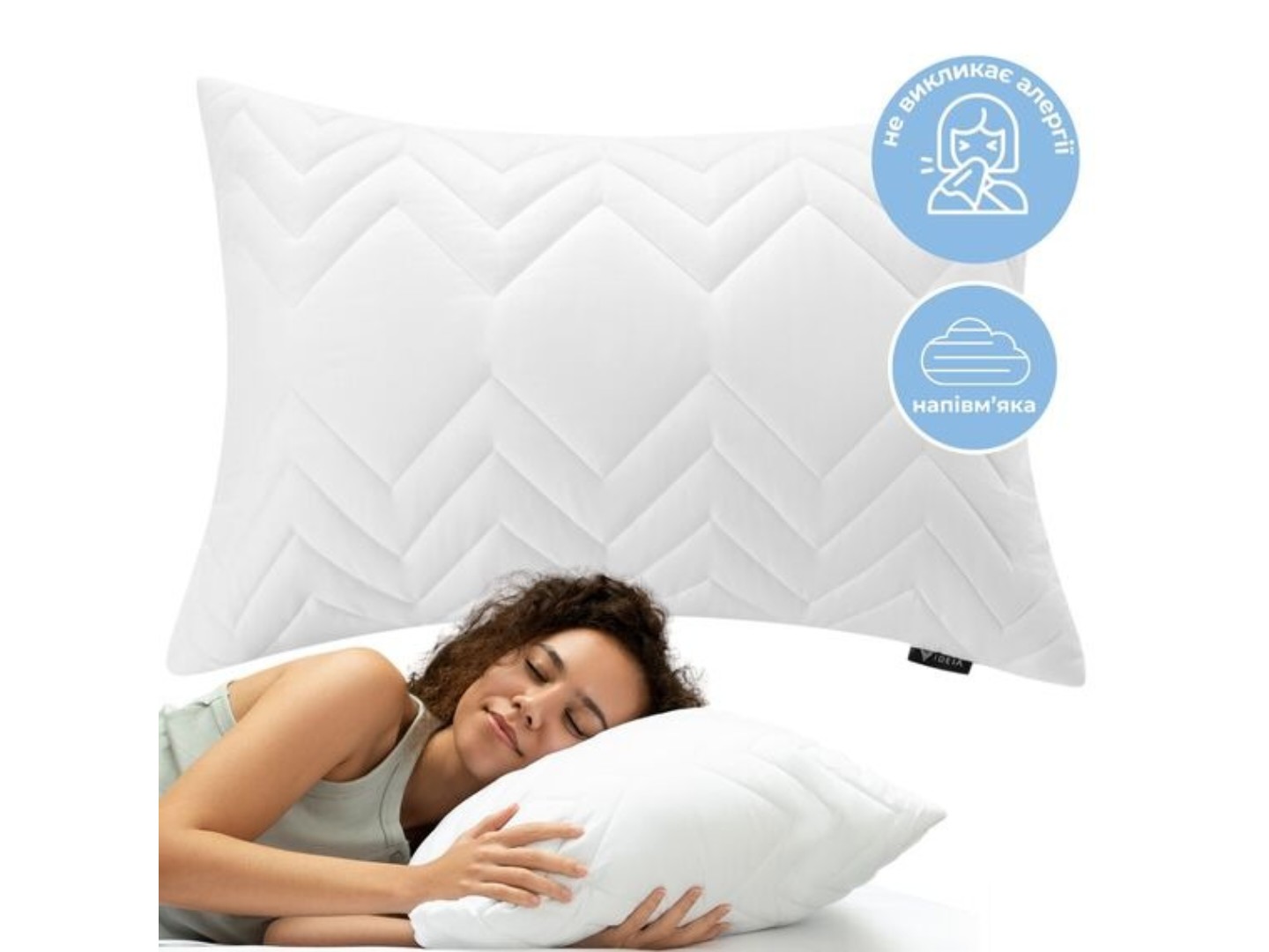 Подушка стандартна IDEIA NORDIC COMFORT 40х60 см чохол зі стібкою антиалергенне волокно (8-34687*001) — фото 2