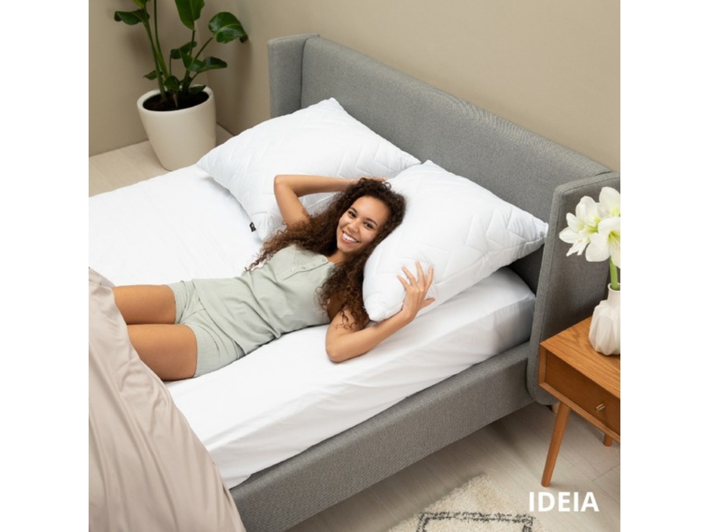 Подушка стандартна IDEIA NORDIC COMFORT+ 70х70 см чохол зі стібкою та блискавкою антиалергенне волокно (8-34695*001) — фото 6