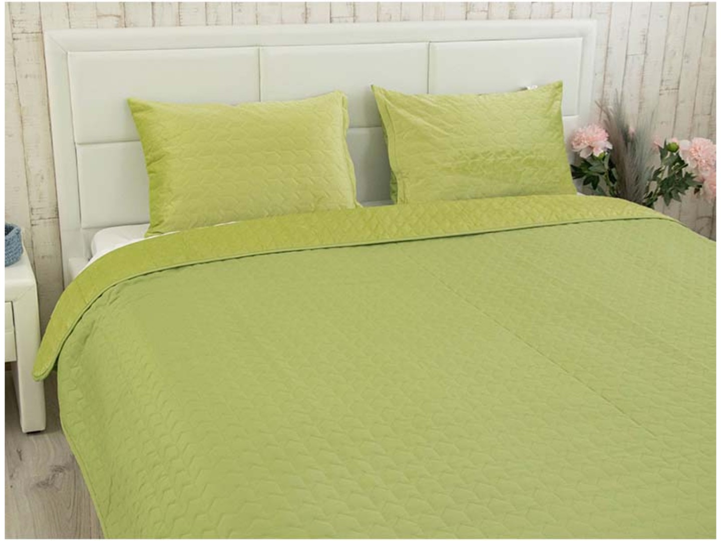 Покривало полуторне Руно 150х220 велюр (360.55_Green banana) — фото 10