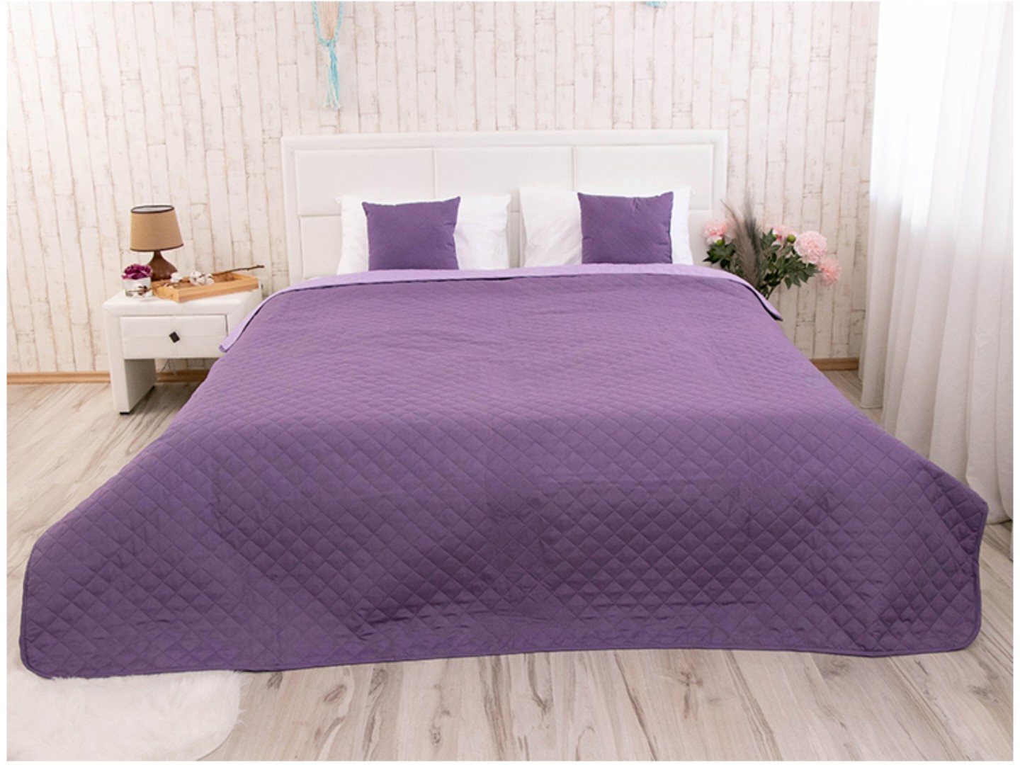 Покривало полуторне Руно 150х212 Violet ромб (360.52У_Violet ромб) — фото 1