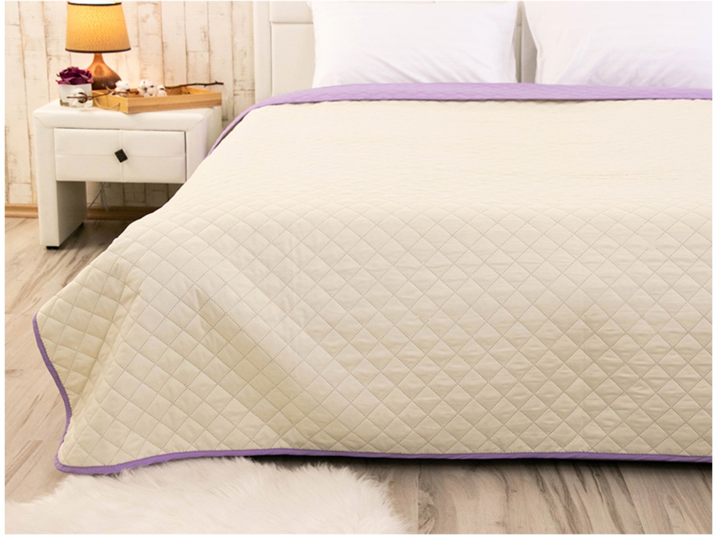 Покривало полуторне Руно 150х212 Севілья бузково-молочне (360.52У_Севілья) — фото 6