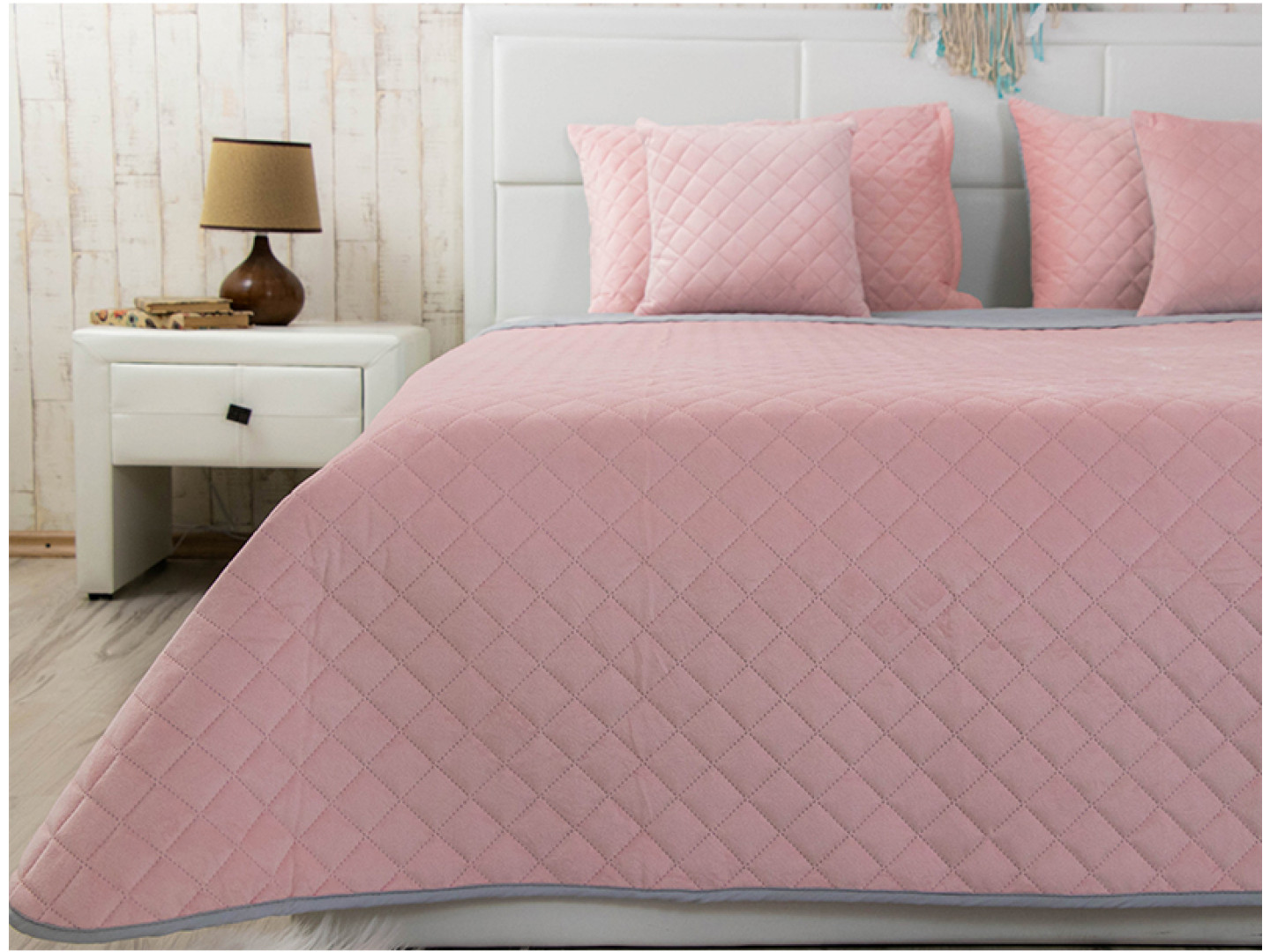 Подушка декоративна Руно 40х40 (311.55_Pink and Grey ромб) — фото 3