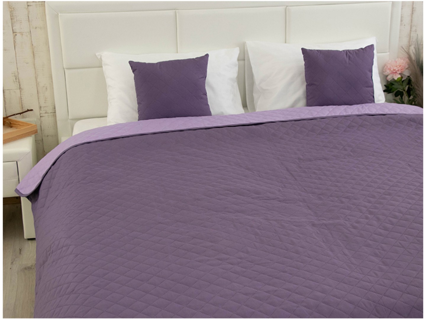 Покривало полуторне Руно 150х212 Violet ромб (360.52У_Violet ромб) — фото 7