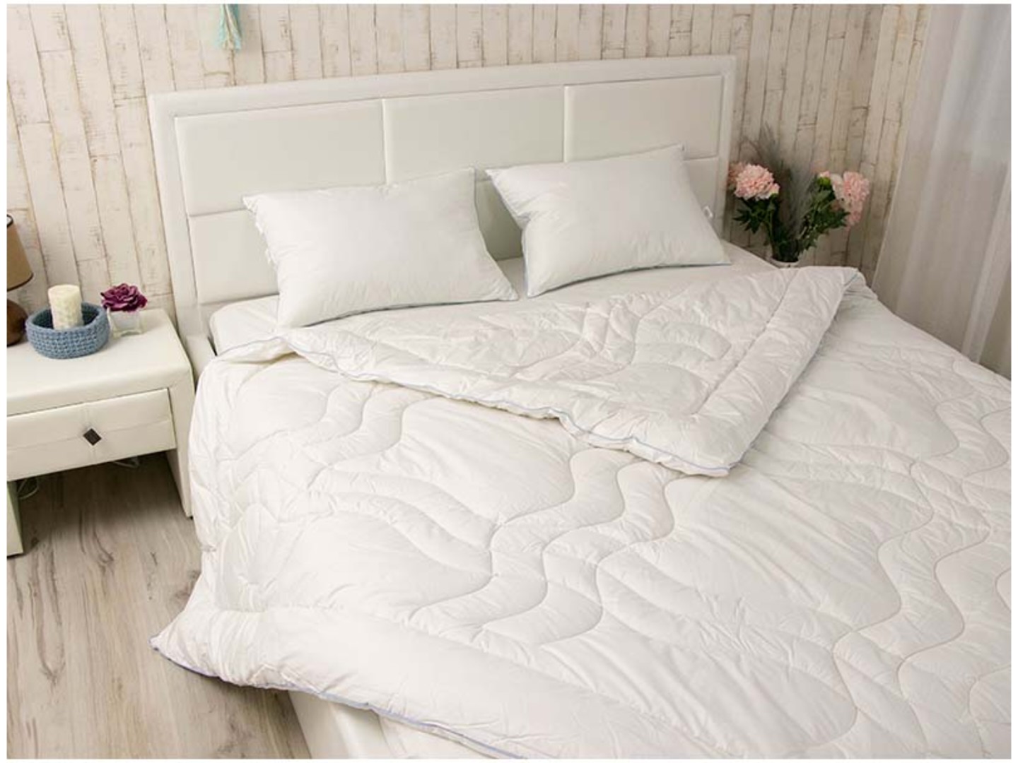 Ковдра зимова полуторна Руно 155х210 вовняна (317.29ШЕУ_Білий) — фото 7