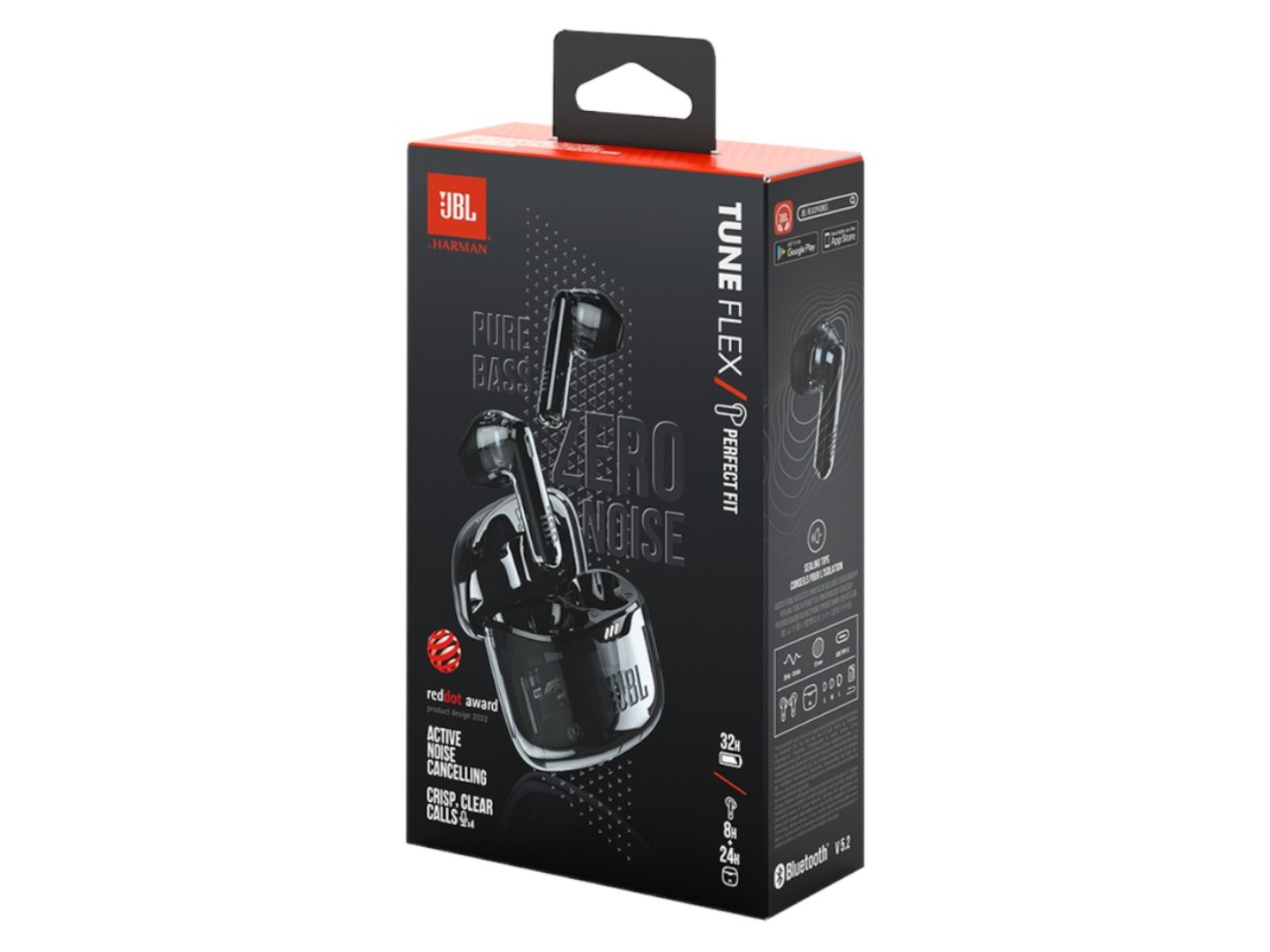 Навушники вкладиші бездротові TWS JBL Tune Flex 2 Ghost Black (JBLTFLEX2GBLK) — фото 13