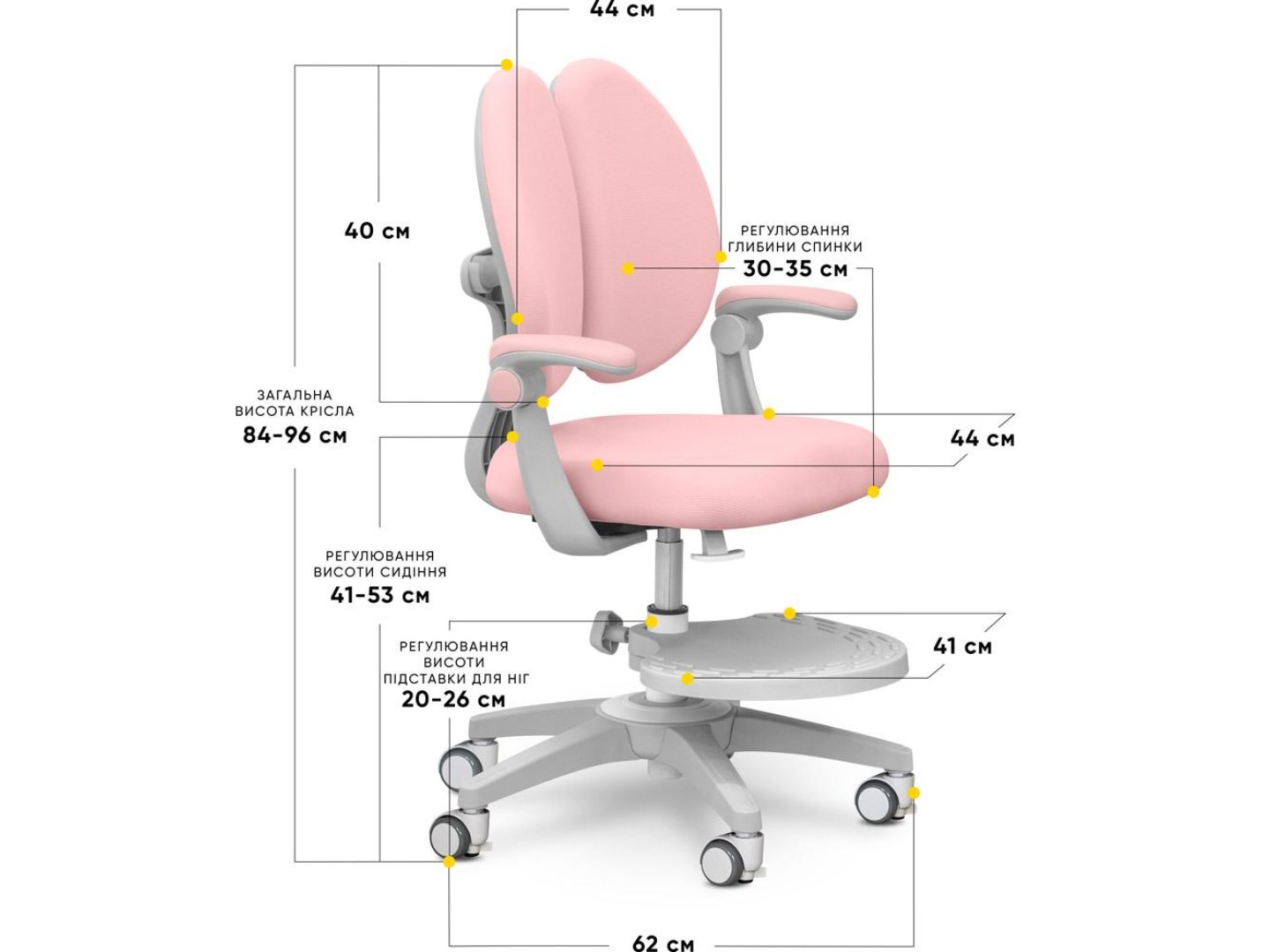 Крісло дитяче Mealux Sprint Duo Pink (Y-412 KP) — фото 4