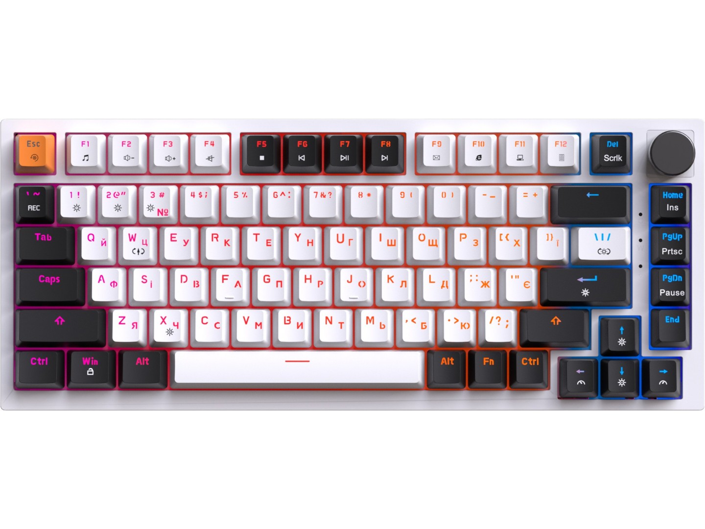 Клавіатура дротова ігрова GamePro MK160W Hot-Swap Red Swich RGB White (MK160W)