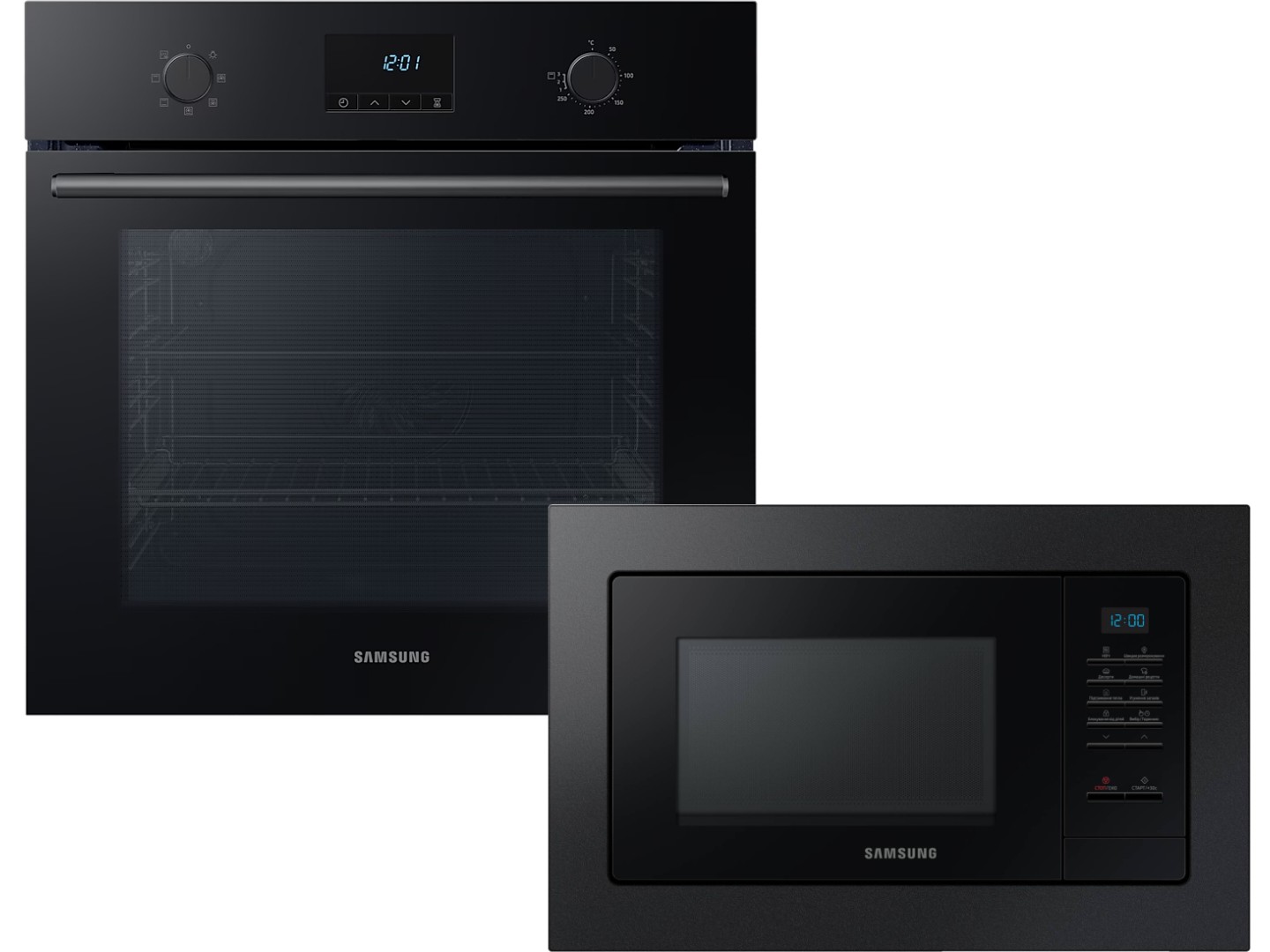 Комплект техніки Samsung Духова шафа + Мікрохвильова піч вбудована Samsung NV68A1110RB/WT + MS20A7013AB/UA