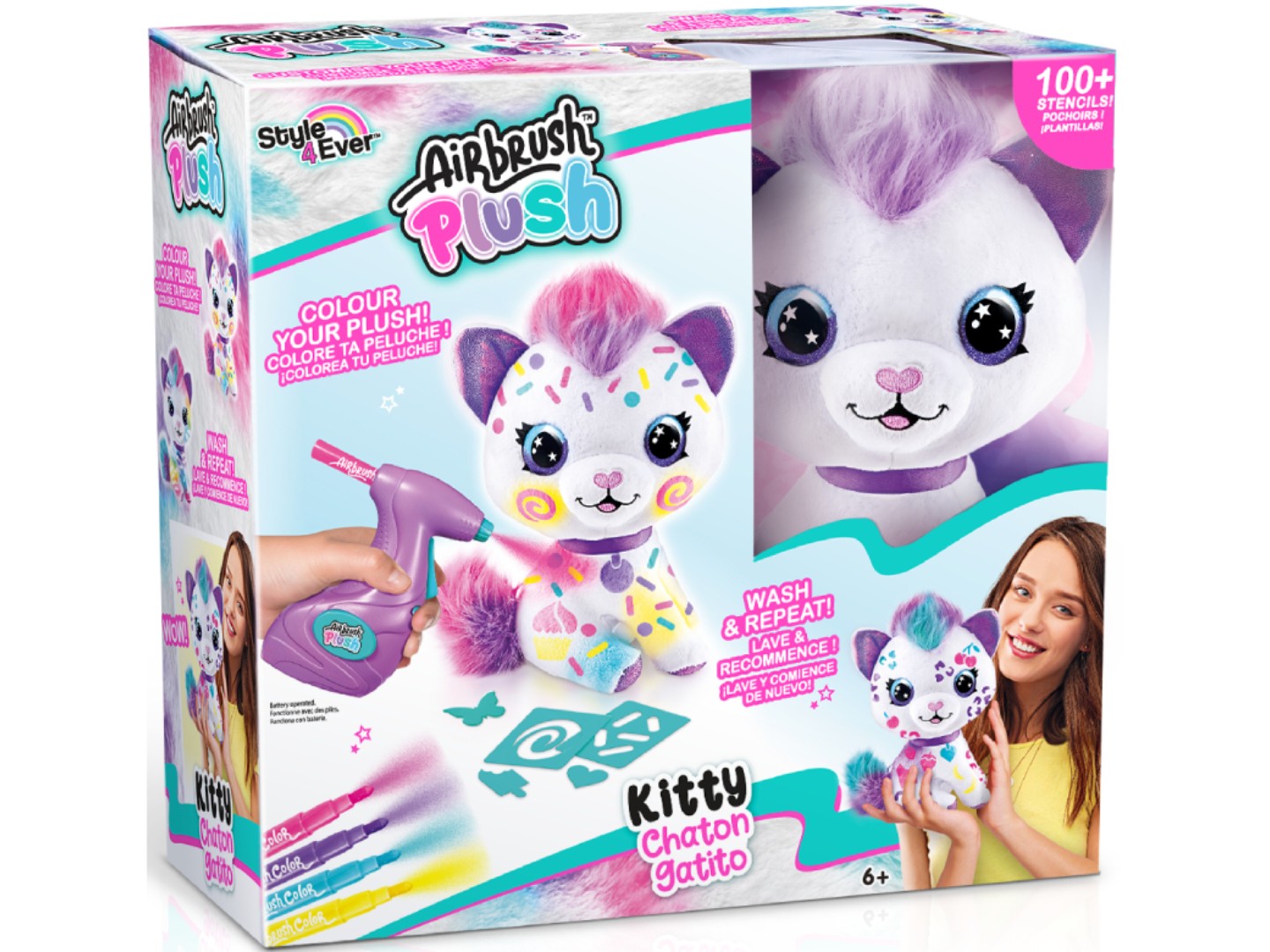 Набір для декупажу та розпису Canal Toys DIY AIRBRUSH PLUSH - Кошеня (OFG272/1) — фото 1