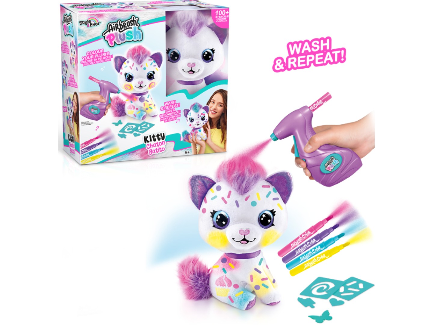 Набір для декупажу та розпису Canal Toys DIY AIRBRUSH PLUSH - Кошеня (OFG272/1) — фото 13