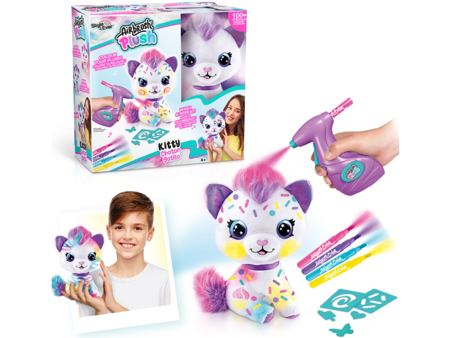 Набір для декупажу та розпису Canal Toys DIY AIRBRUSH PLUSH - Кошеня (OFG272/1) — фото 11