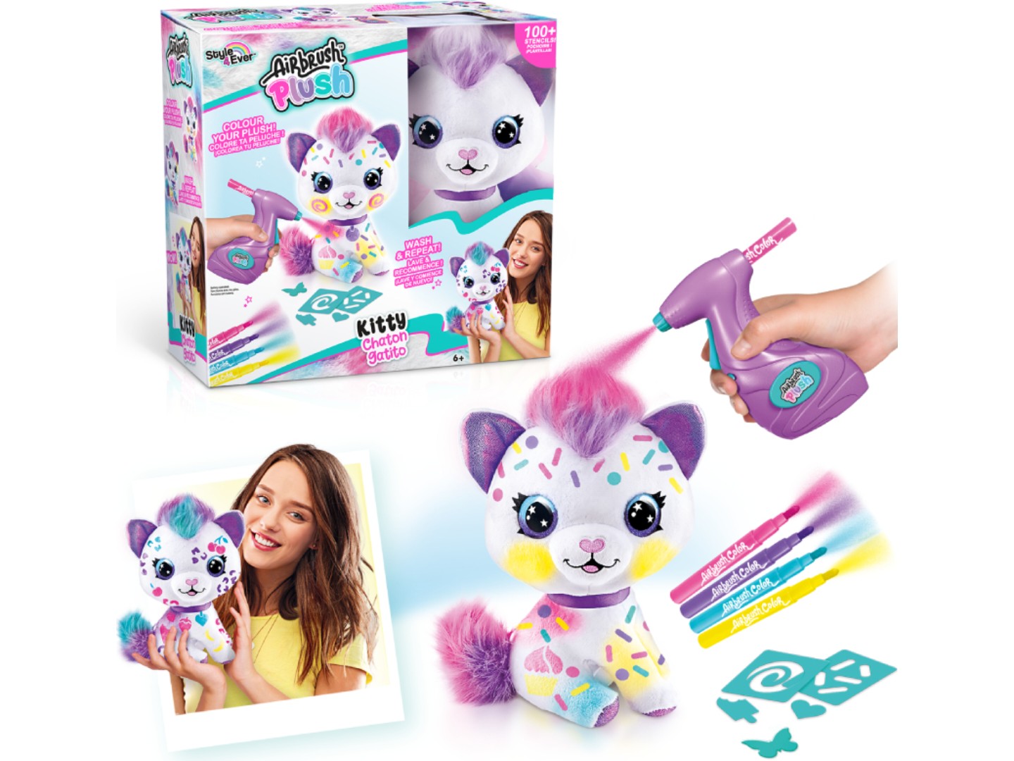 Набір для декупажу та розпису Canal Toys DIY AIRBRUSH PLUSH - Кошеня (OFG272/1) — фото 12