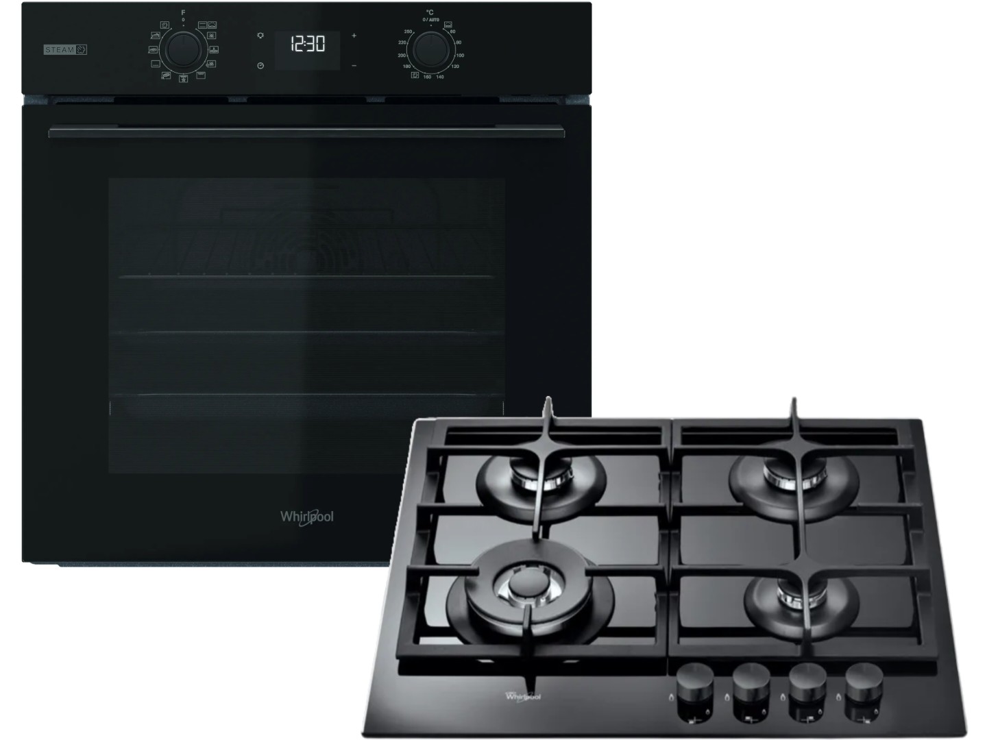 Комплект техніки Whirlpool Духова шафа + Варильна поверхня Whirlpool OMSK58CU1SB + GOA 6425/NB1 — фото 1