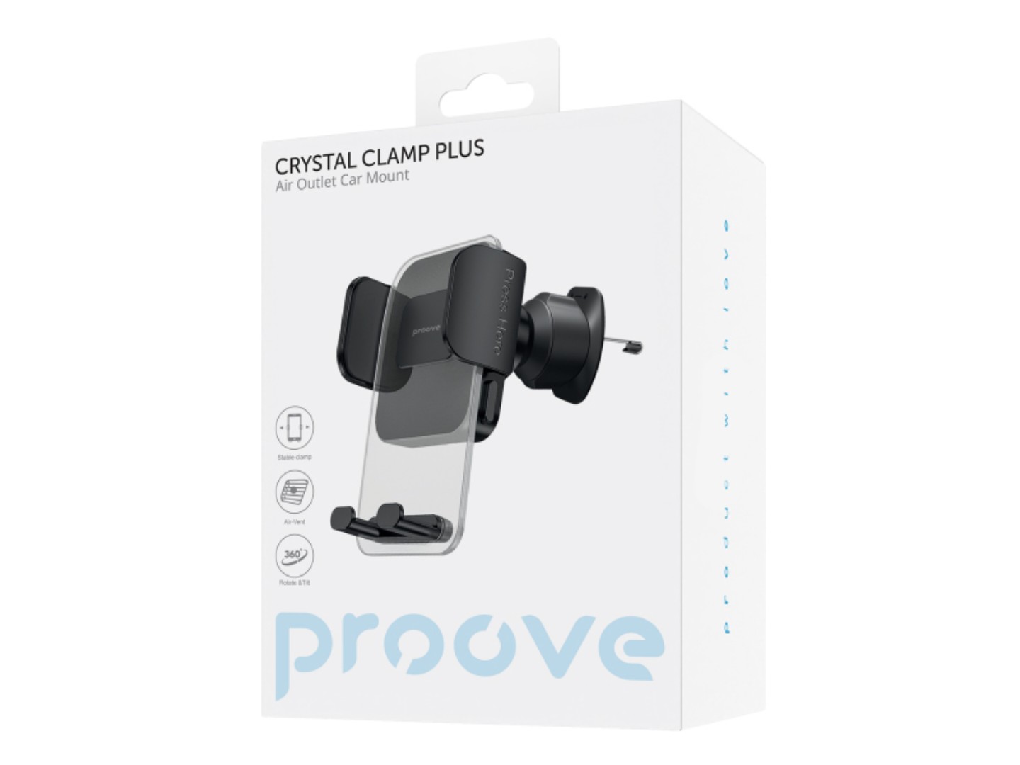 Автотримач Proove Crystal Clamp Plus Air Outlet Car Mount black (CHCCP0000001) — фото 2