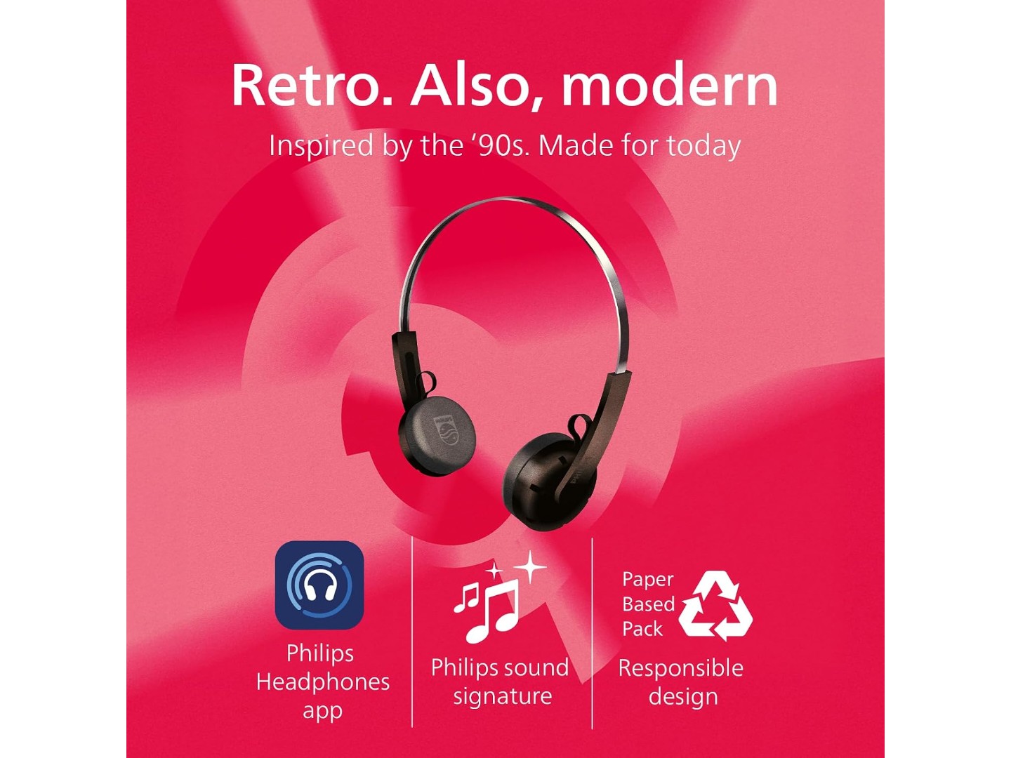 Навушники накладні бездротові Philips TAH2000BK/00 — фото 5