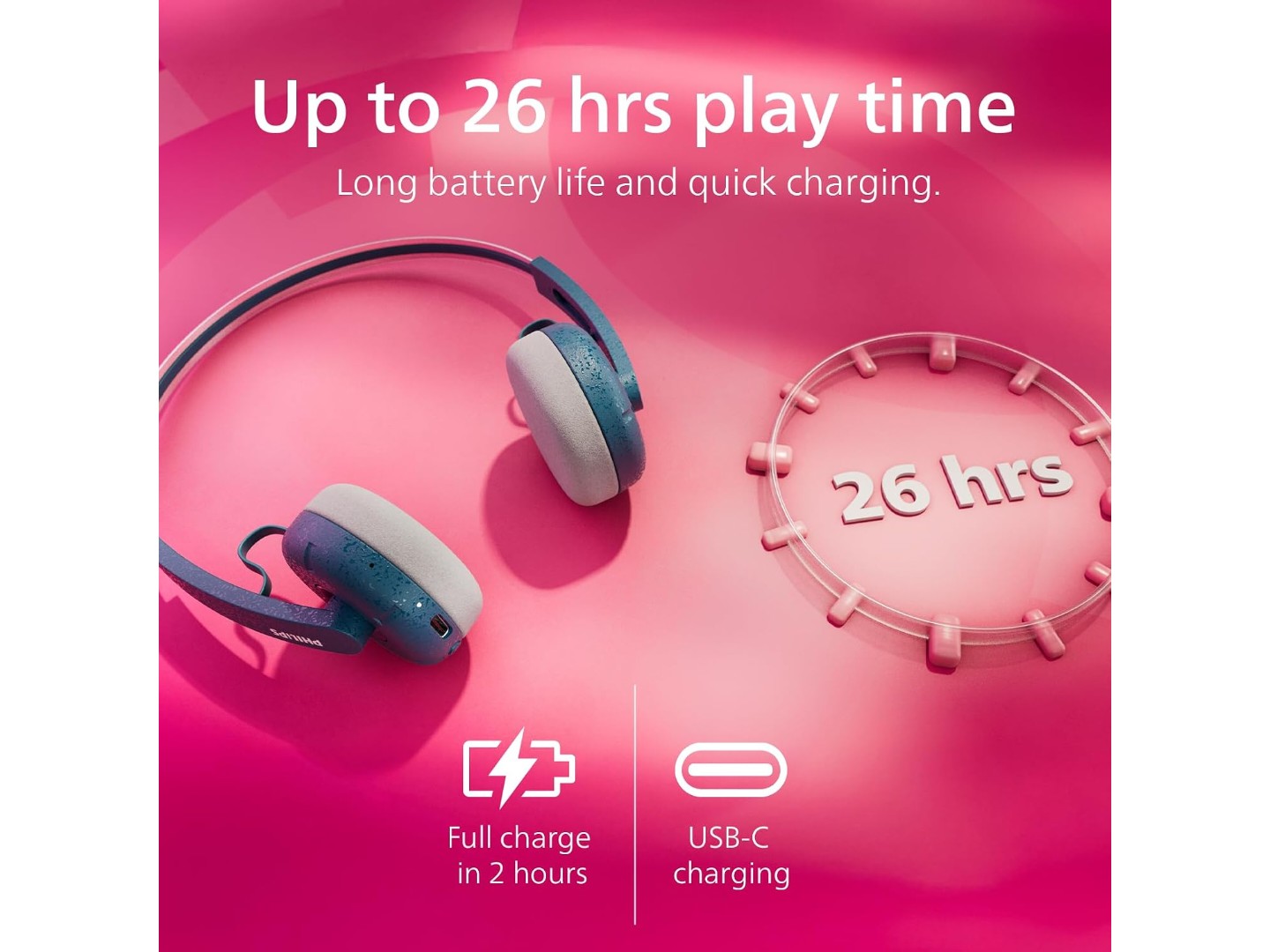 Навушники накладні бездротові Philips TAH2000TL/00 — фото 4