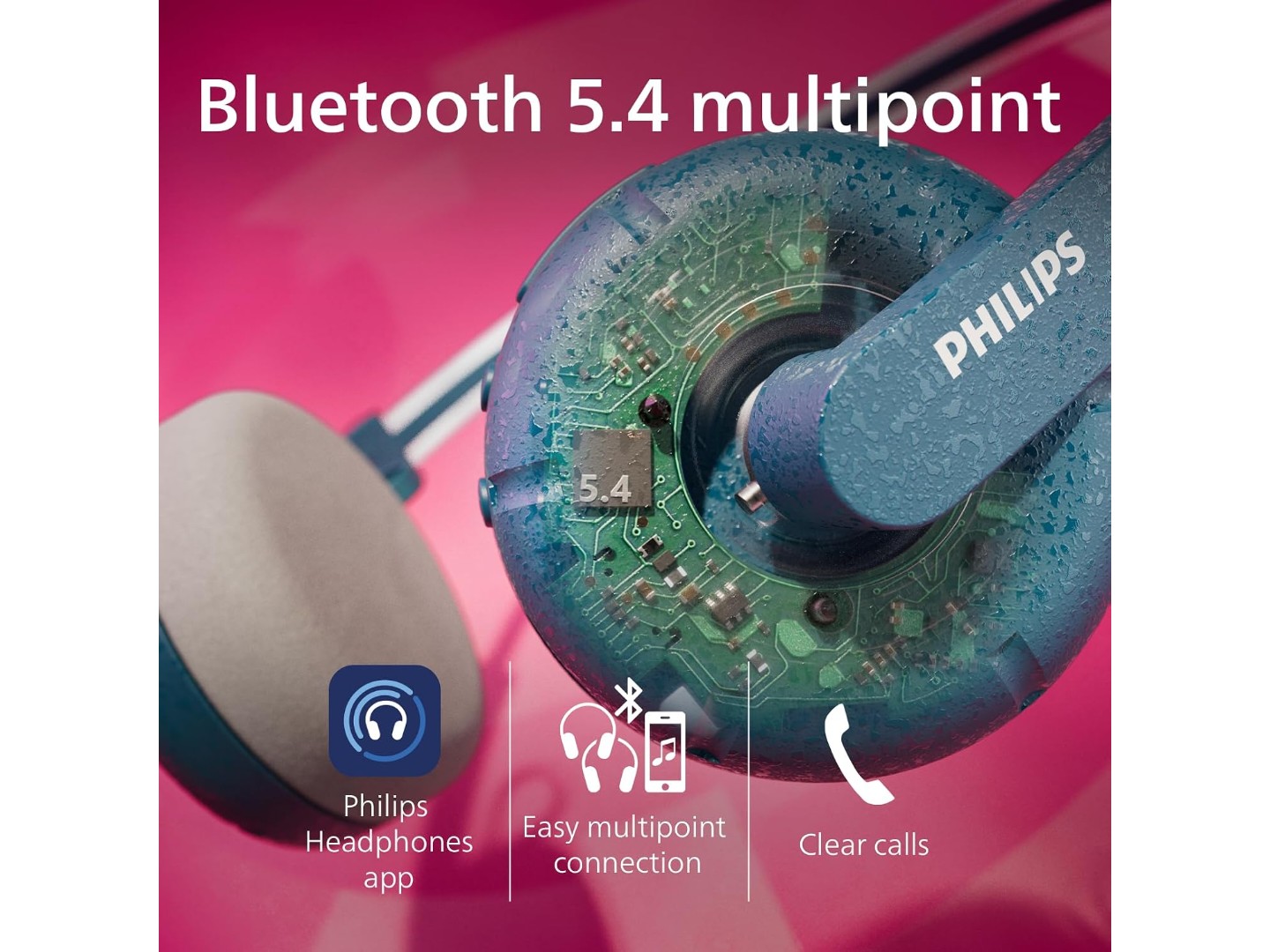 Навушники накладні бездротові Philips TAH2000TL/00 — фото 3